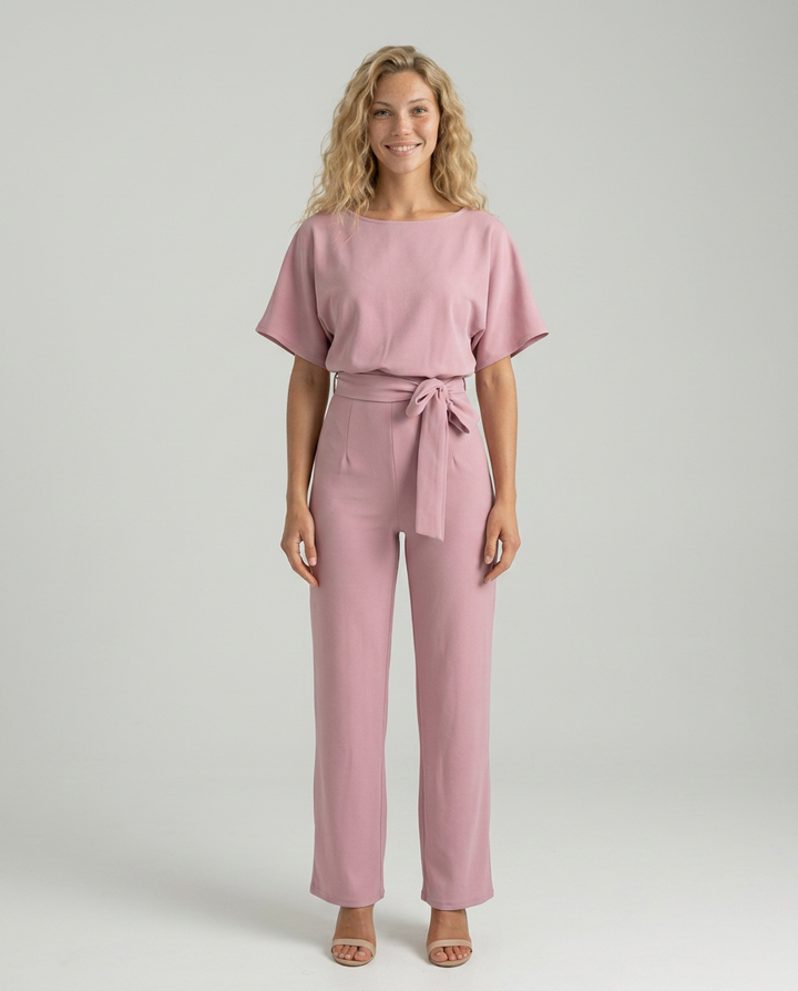 Arline | Jumpsuit with Tie Waist and Wide-Leg Pants