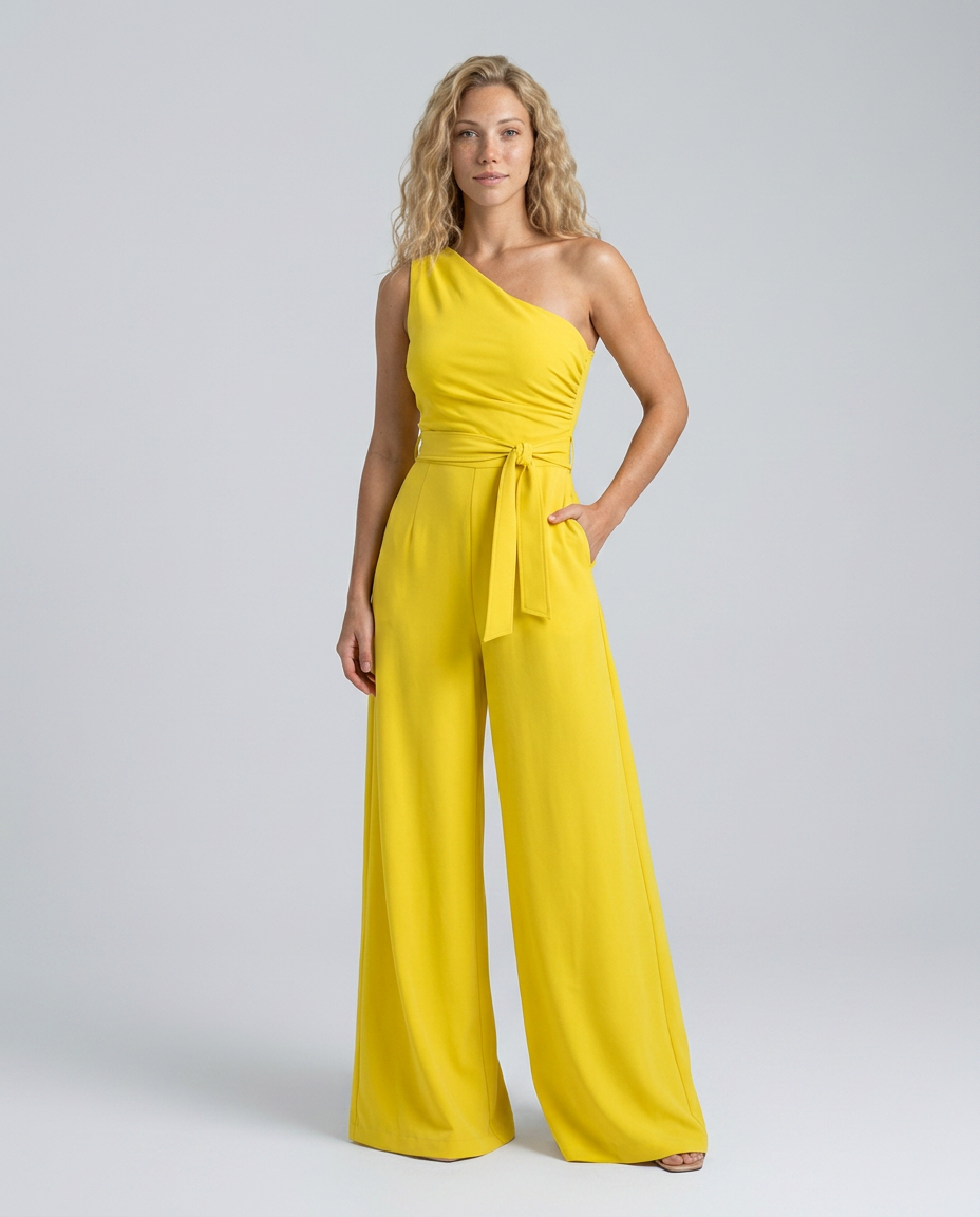 Ilene | One-Shoulder Jumpsuit with Wide-Leg Pants