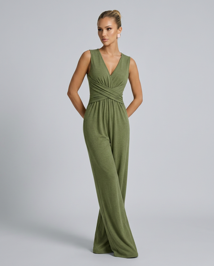 Tamera | Sleeveless Jumpsuit with Wide-Leg Pants