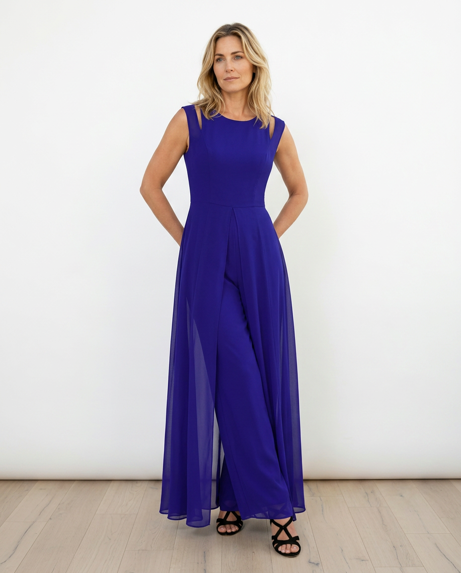 Maggie | Sleeveless Jumpsuit with Wide-Leg Pants