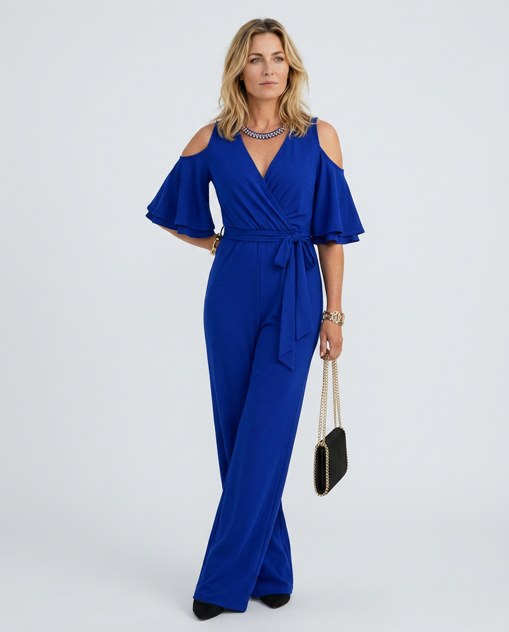 Alison | Cold Shoulder Jumpsuit with Wide-Leg Pants