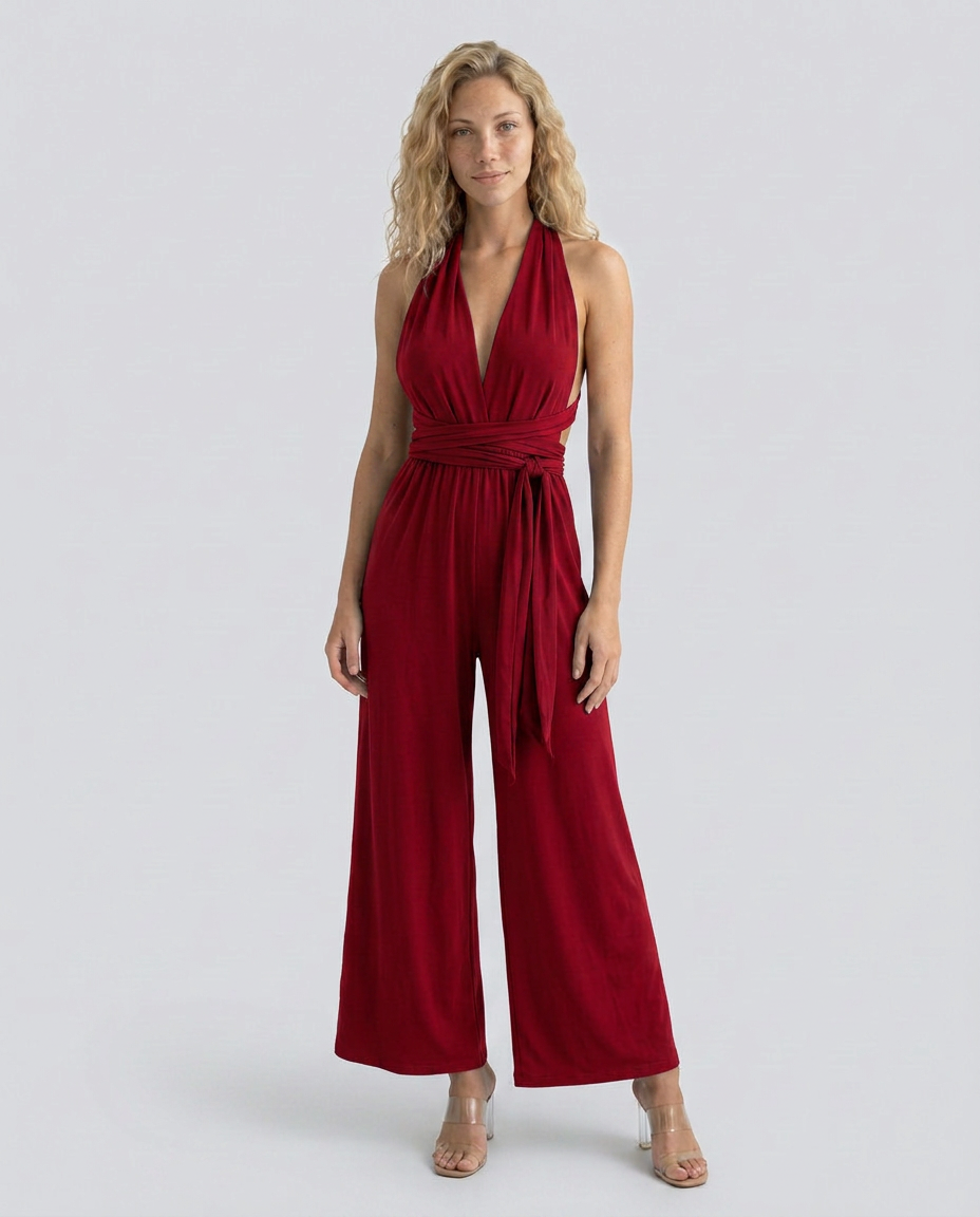 Cara | Halter Jumpsuit with Wide-Leg Pants