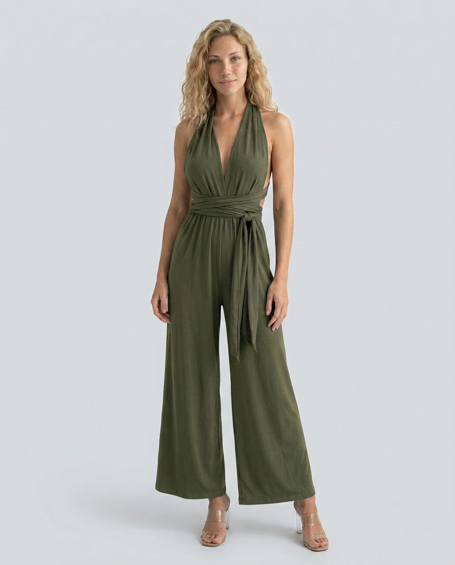 Cara | Halter Jumpsuit with Wide-Leg Pants