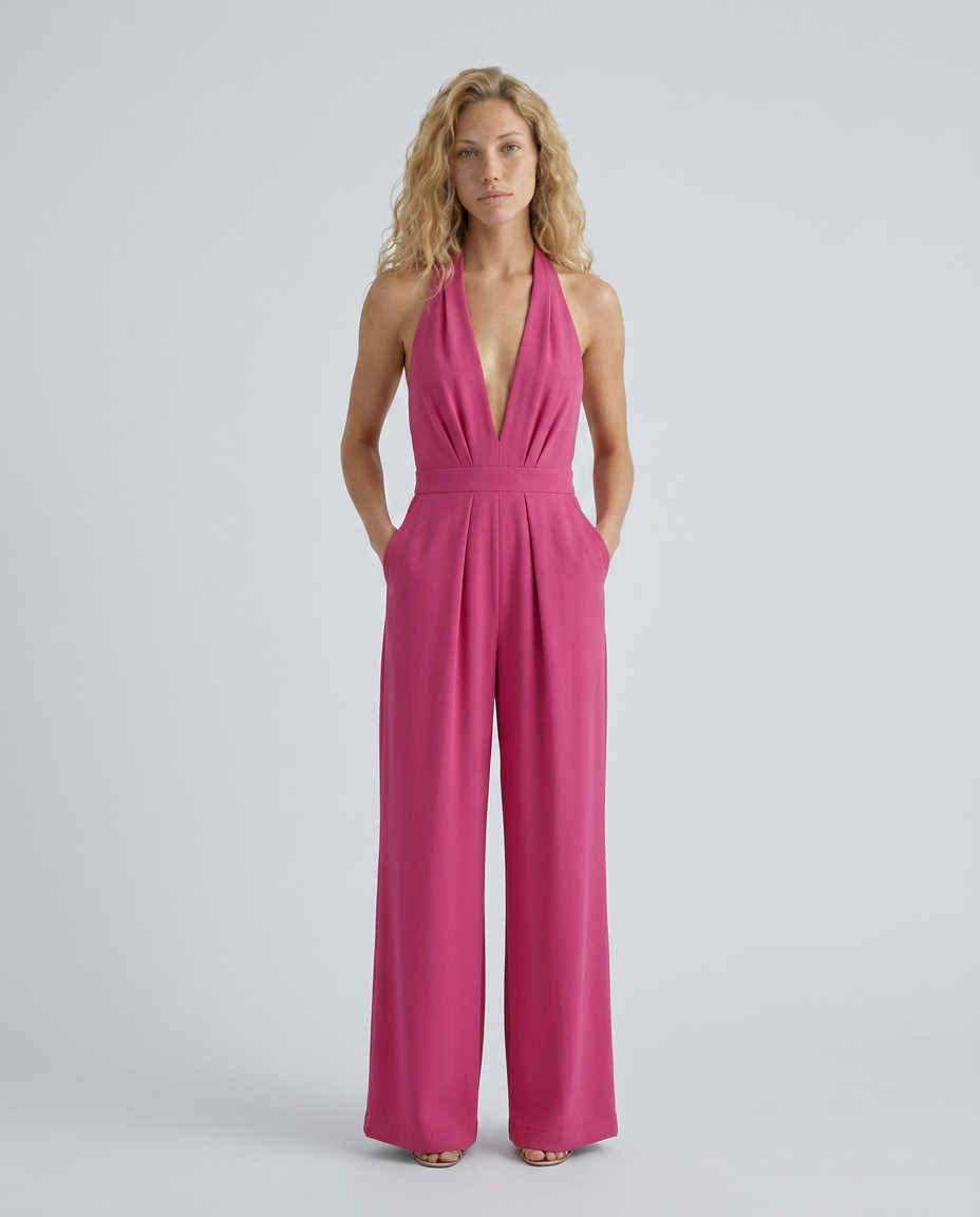Lottie | Halter Jumpsuit with Wide-Leg Pants