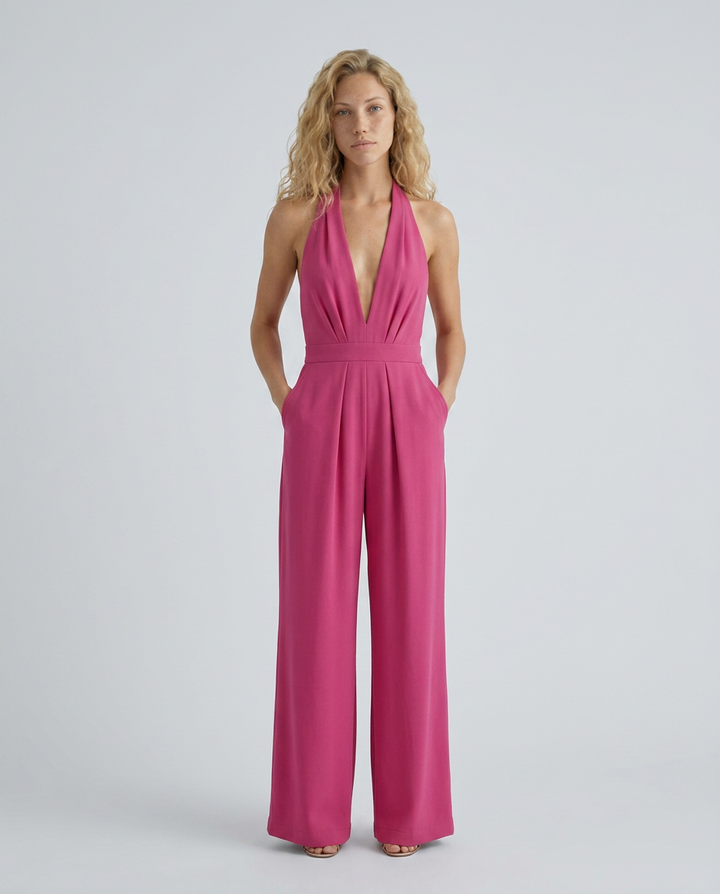 Lottie | Halter Jumpsuit with Wide-Leg Pants