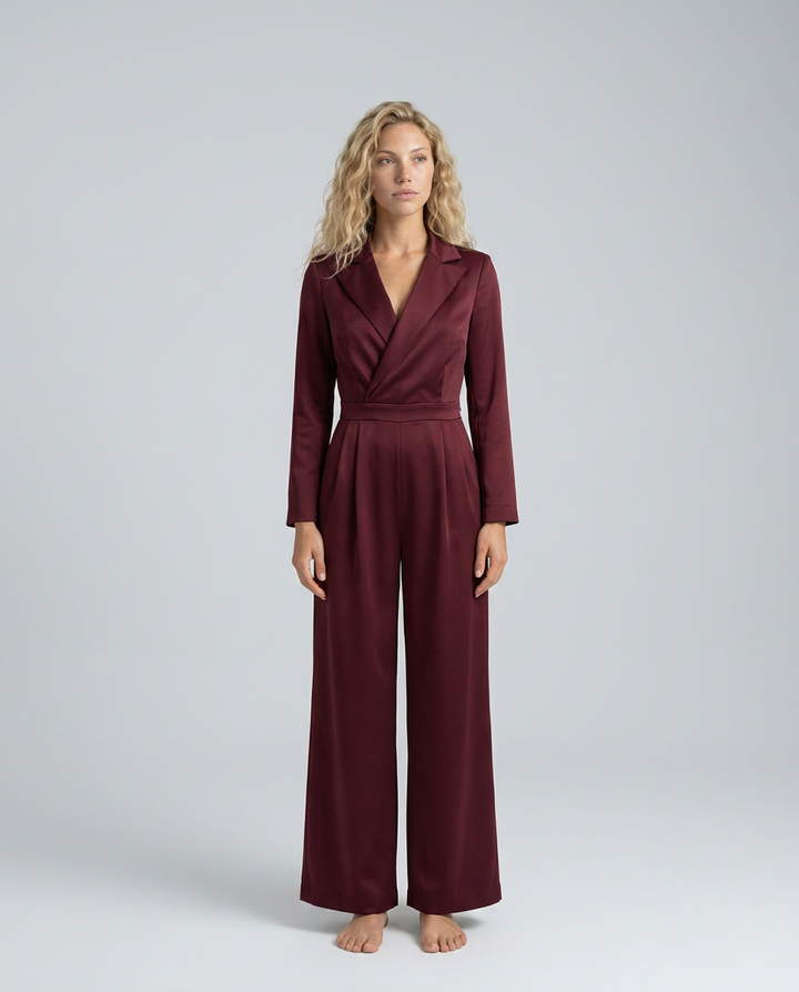 Ashlee | Long Sleeve Jumpsuit with Wide-Leg Pants