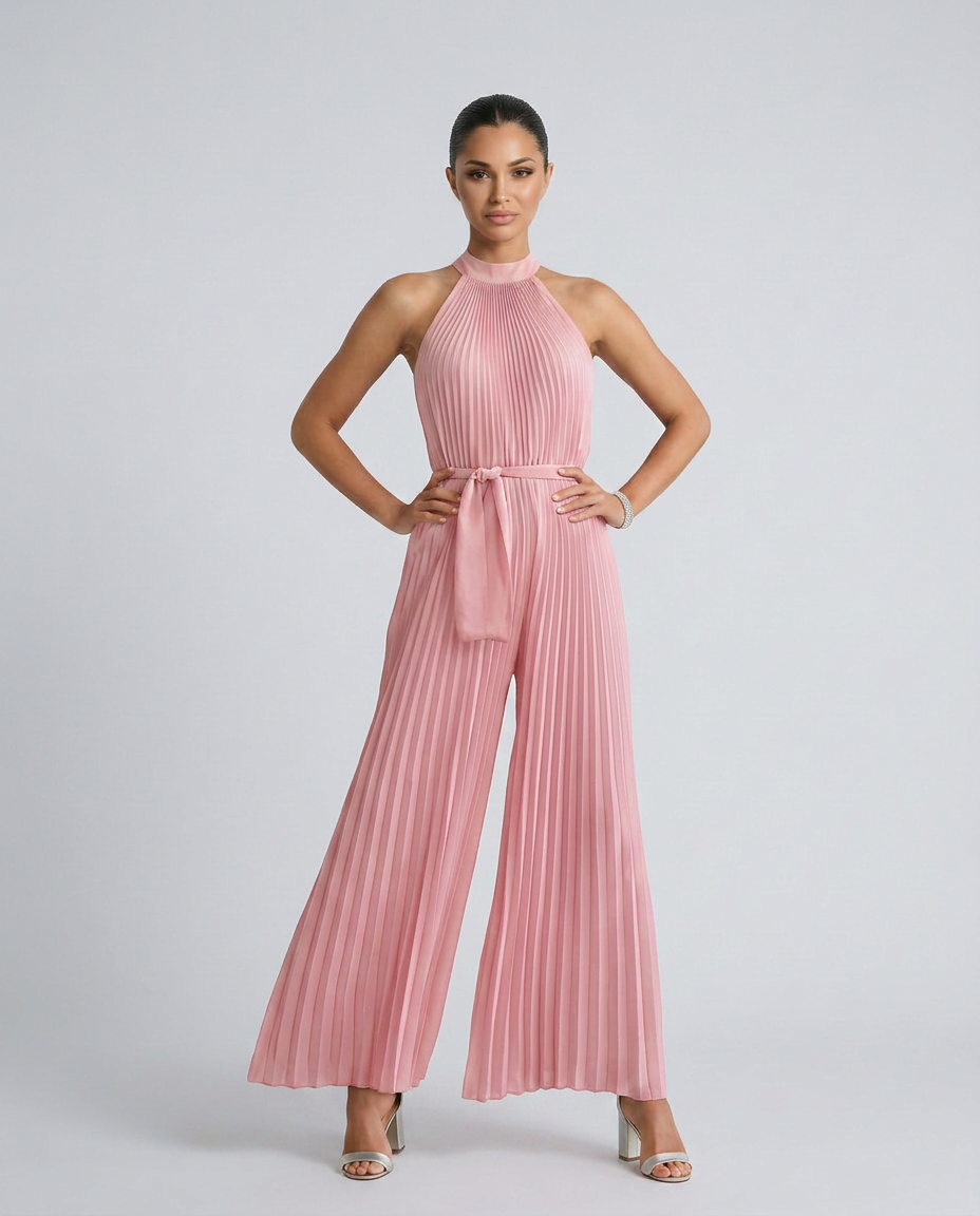 Alyce | Pleated Jumpsuit with Wide-Leg Pants
