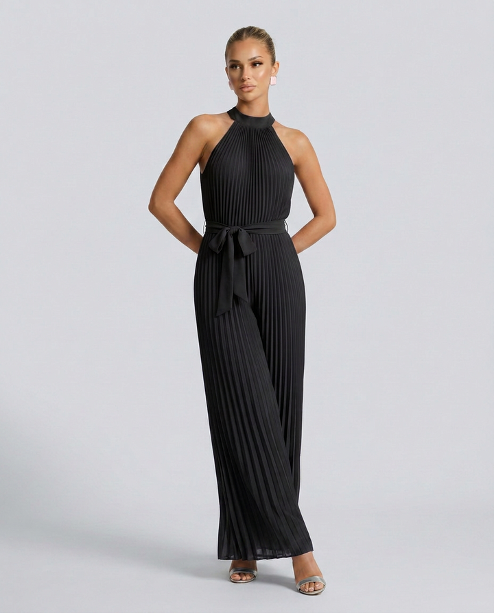 Alyce | Pleated Jumpsuit with Wide-Leg Pants