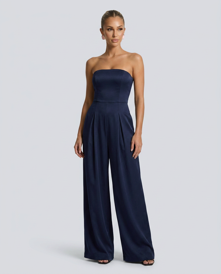 Dena | Strapless Jumpsuit with Wide-Leg Pants