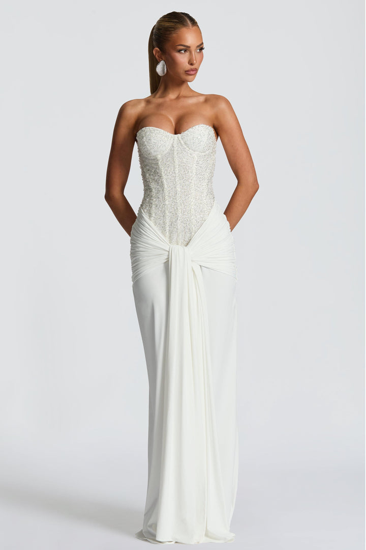 Ada | Sequin Off-Shoulder Sweetheart Maxi Dress