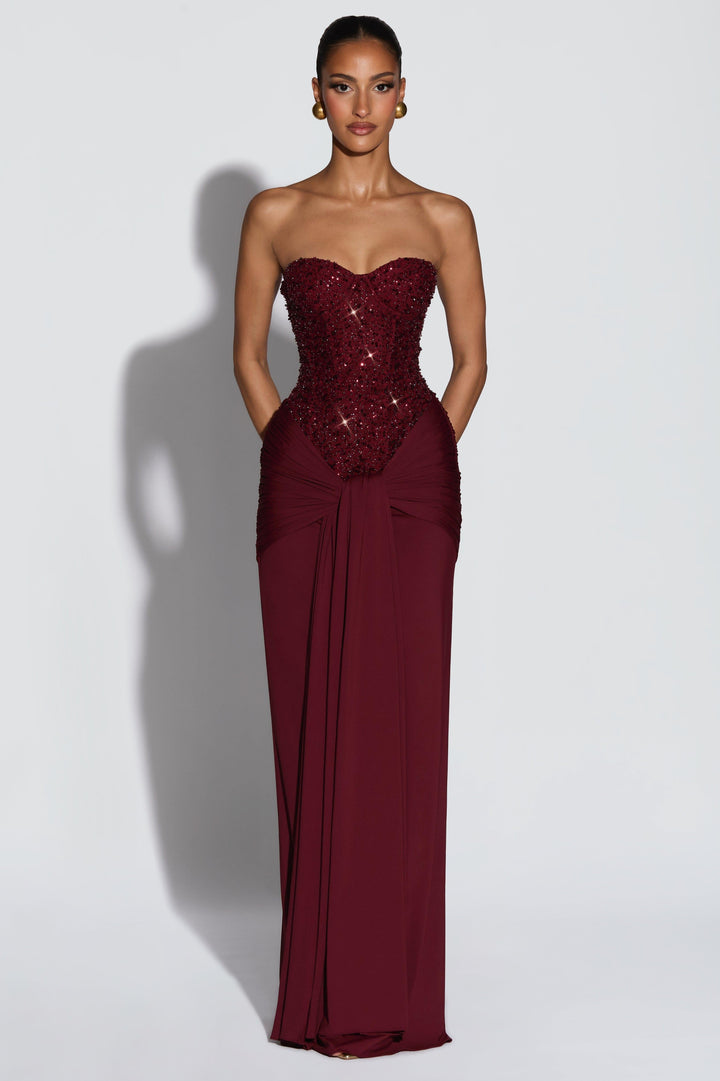 Ada | Sequin Off-Shoulder Sweetheart Maxi Dress