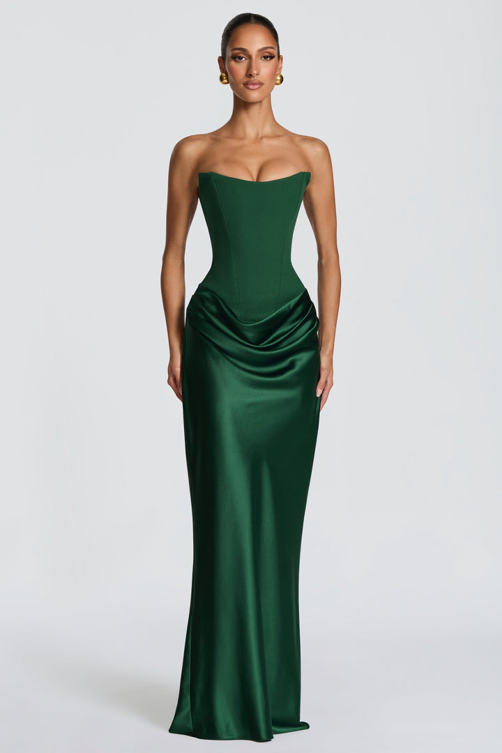 Lena | Satin-Look Tie-Up Maxi Dress