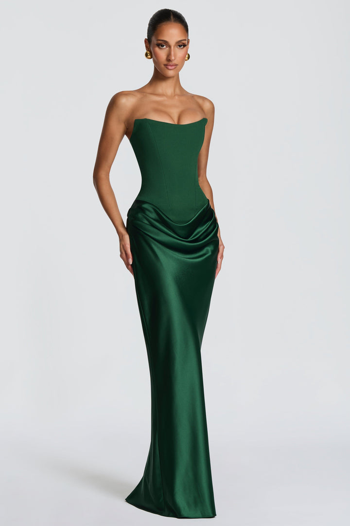 Lena | Satin-Look Tie-Up Maxi Dress