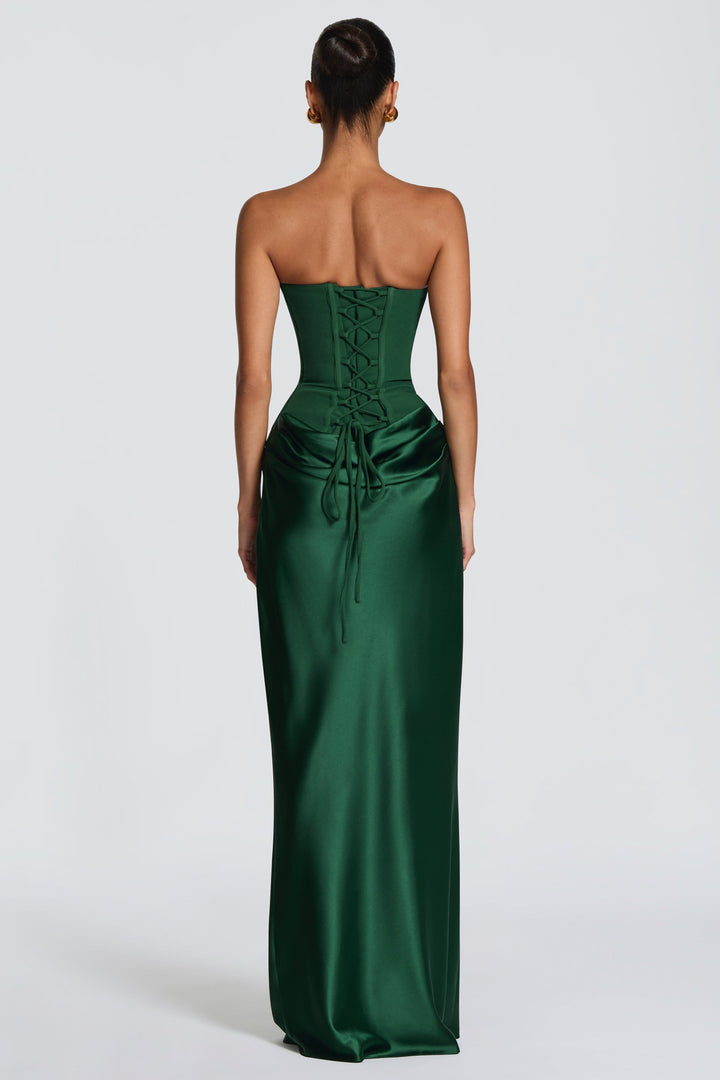 Selene | Satin-Look Tie-Up Maxi Dress