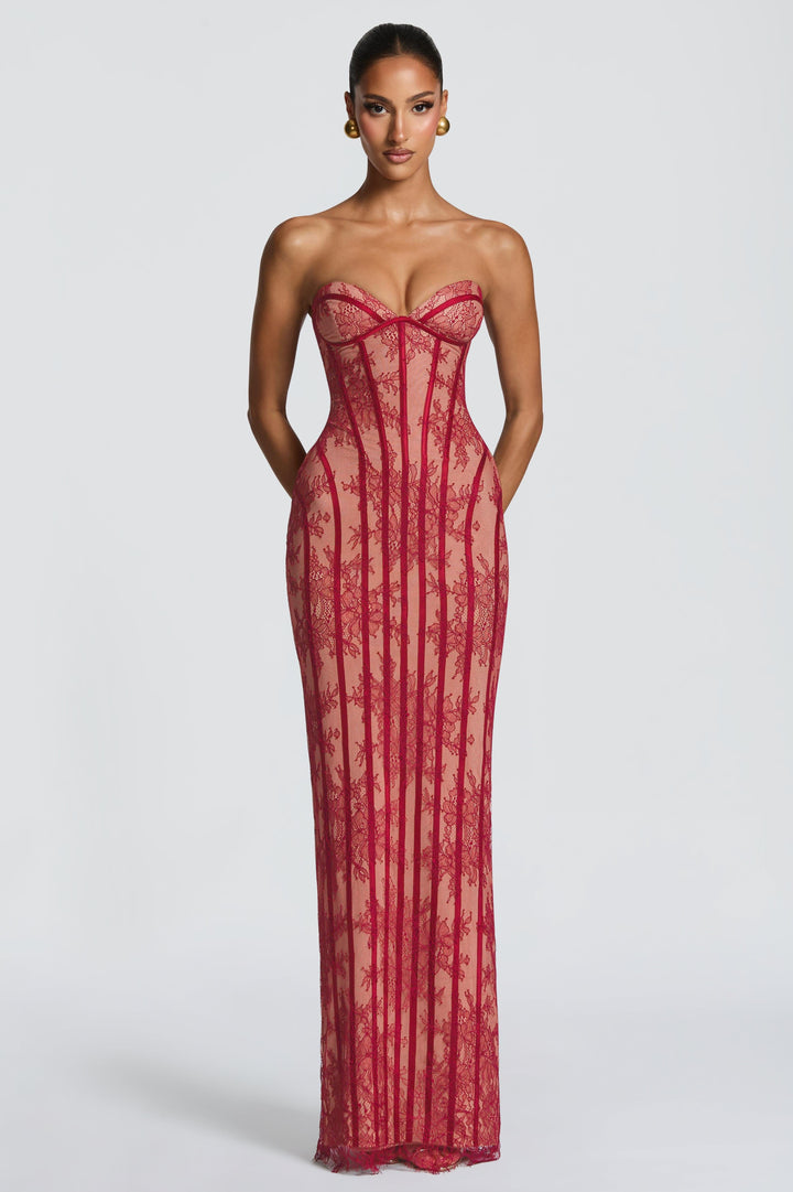 Juliette | Off-Shoulder Lace Sweetheart Maxi Dress