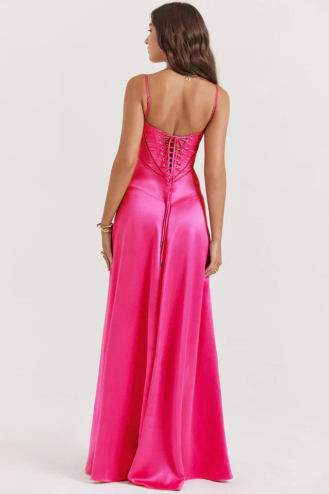 Cara | Lace-Up Back Maxi Dress