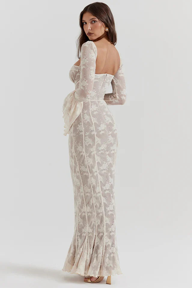 Deana | Maxi Dress with Lace Corset Bodice