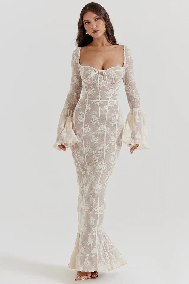 Deana | Maxi Dress with Lace Corset Bodice