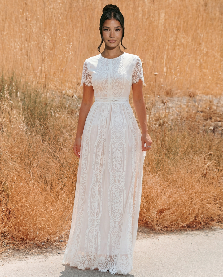 Felicia | Lace V Neck Maxi Dress