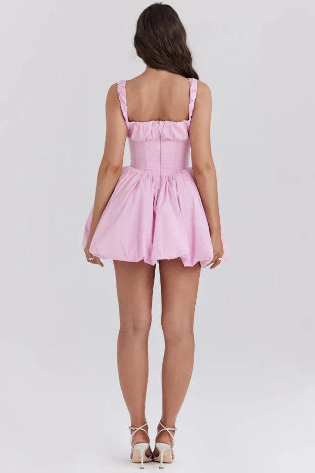 Cora | Puff Mini Dress with Gathered Skirt