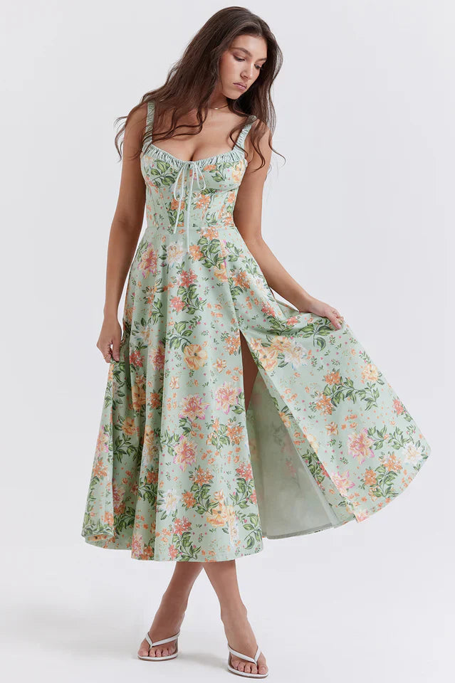 Claire | Midi Sundress with Bustier Bodice