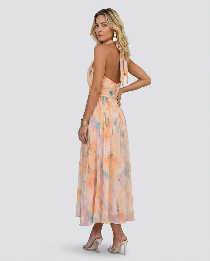 Zara | Watercolor Print Summer Maxi Dress