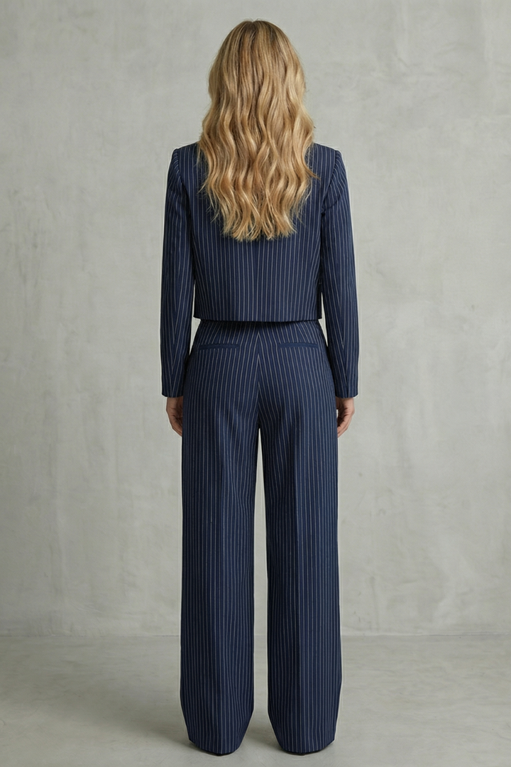 Stravelle | Striped Tailored Blazer &amp; Pant Two-Piece Set