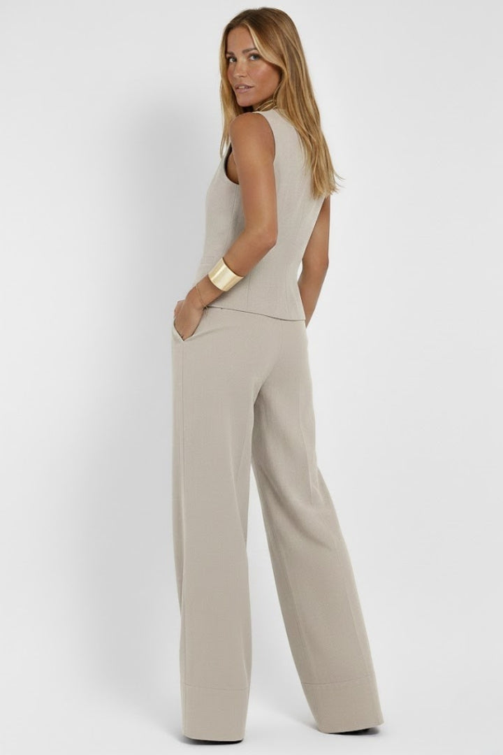 Edda | V-Neck Waistcoat &amp; Wide-Leg Pant Co-ord Set