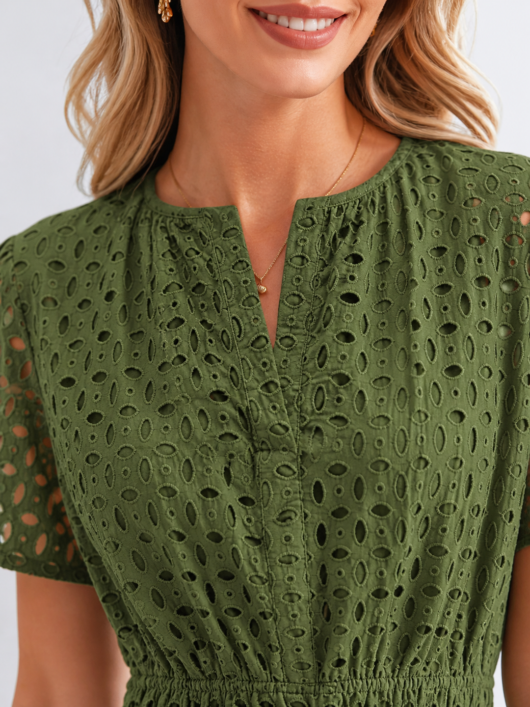 Reva | Eyelet A-Line Midi Dress