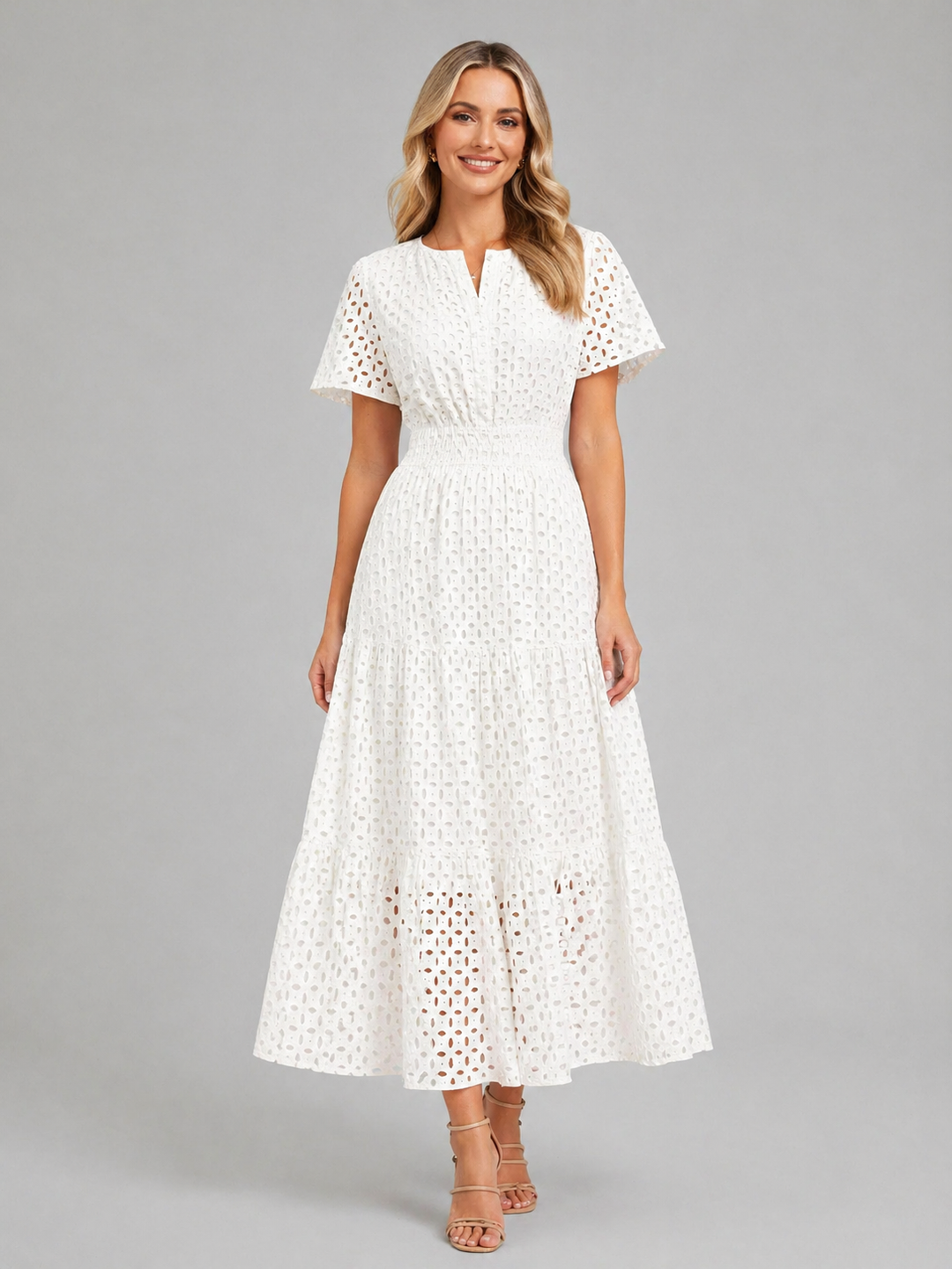 Reva | Eyelet A-Line Midi Dress