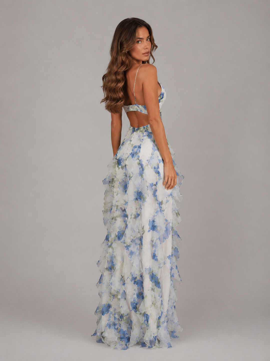 Darya | Floral Ruffle Maxi Dress