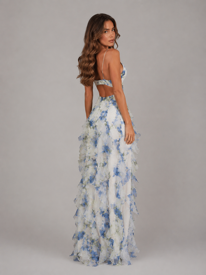 Darya | Floral Ruffle Maxi Dress