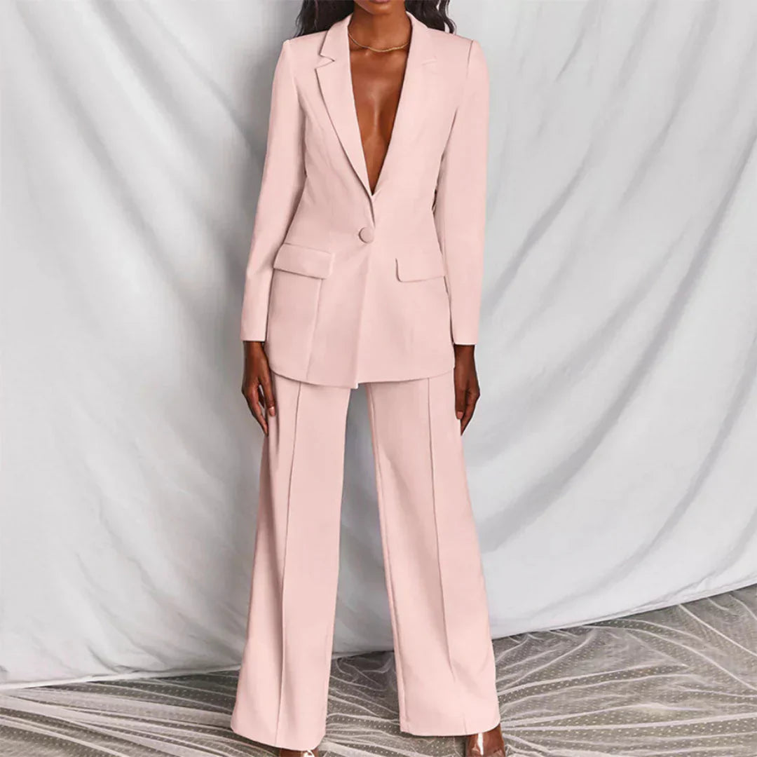 Ravelle | Longline Tailored Wide-Leg Pant Suit