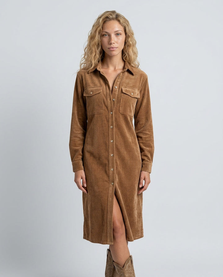 Marlowe | Corduroy Midi with Double Chest Pockets
