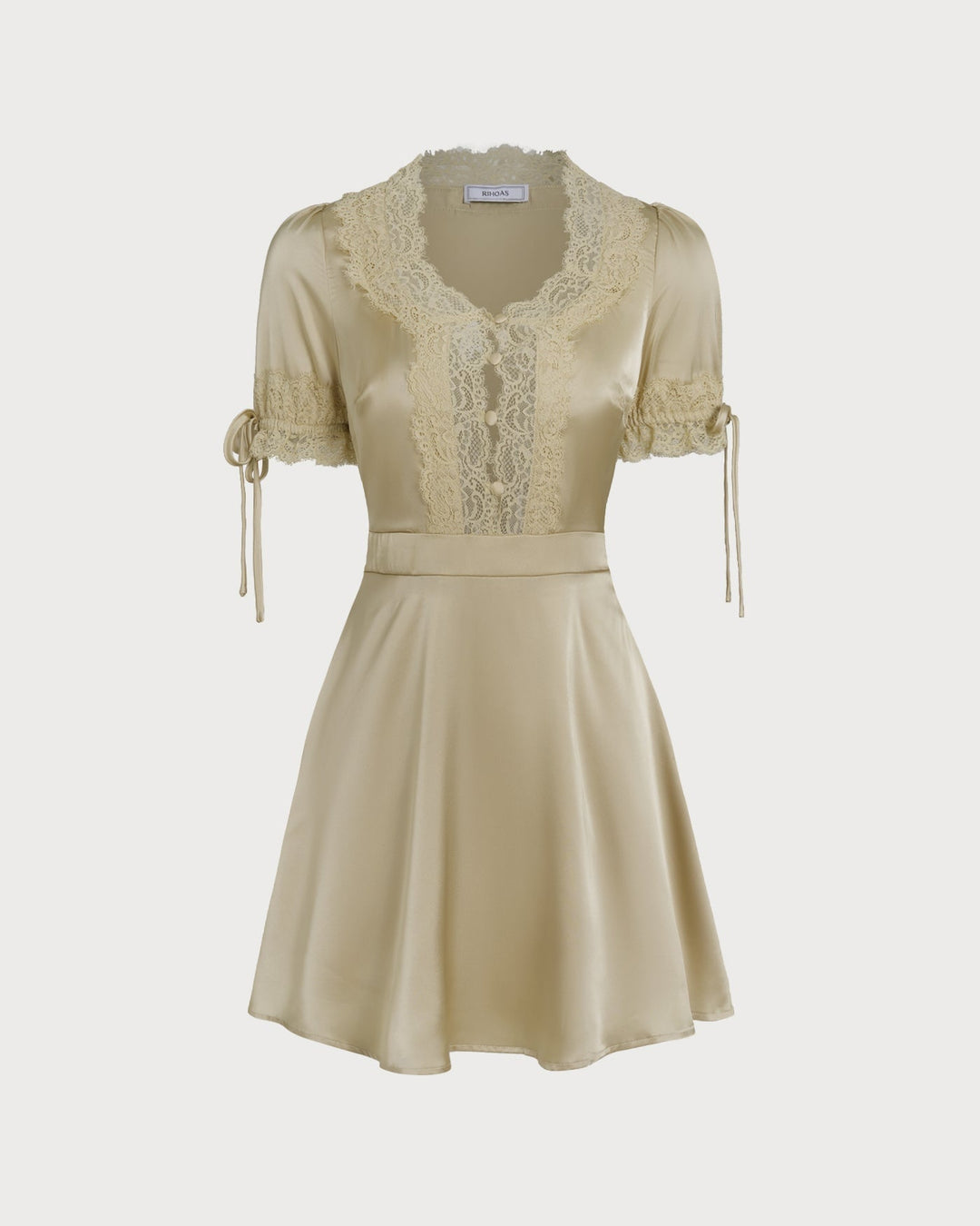 Serene | V-Neck Lace Satin Mini Dress